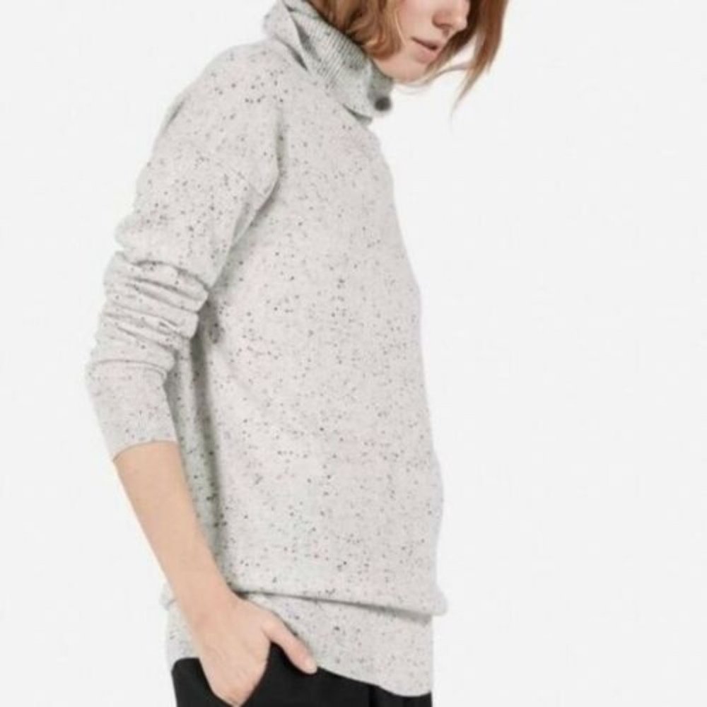 LAST CHANCE Everlane Cashmere Rib Turtleneck Sweater Donegal Grey Small